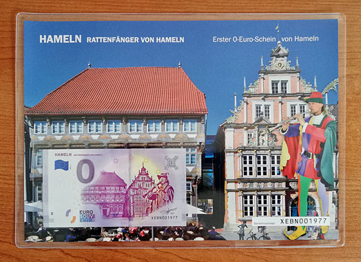 Geschenkblatt 0 Euro Hameln